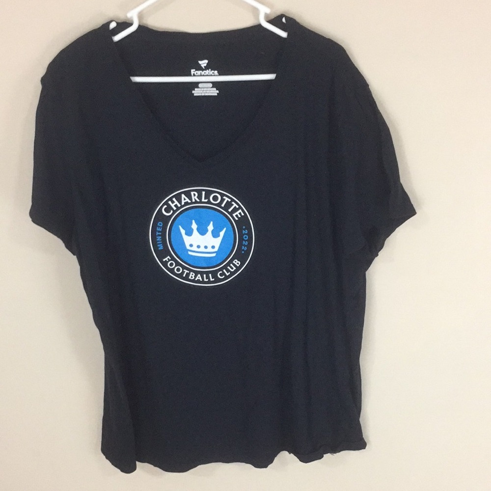 Fanatics Black Charlotte Football Club Tee T-shirt Soccer Size 3XL